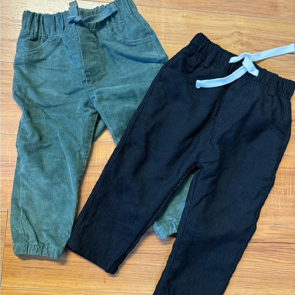 Little Bipsy & Carters Corduroy Pants - Green and Black